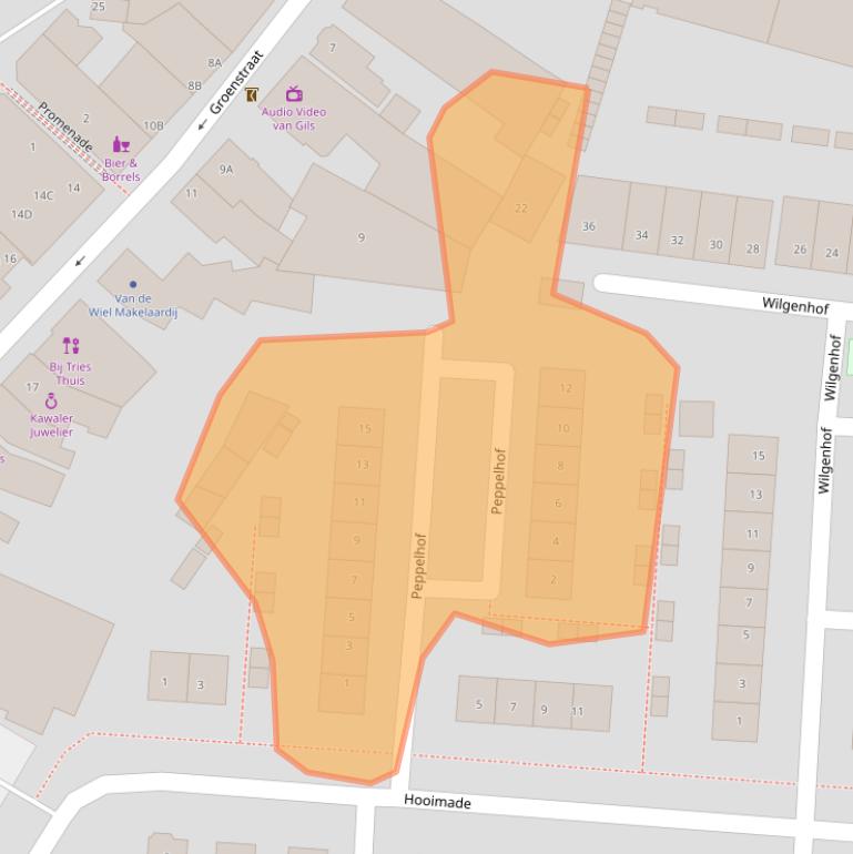 Kaart van postcodegebied 4841RC.