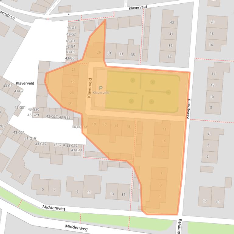 Kaart van postcodegebied 4841RJ.