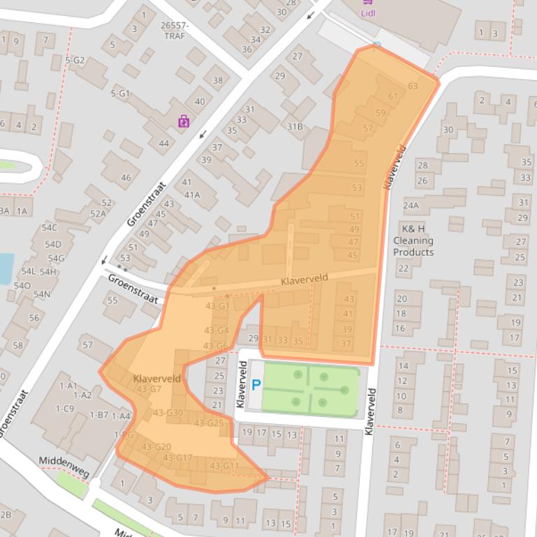 Kaart van postcodegebied 4841RK.