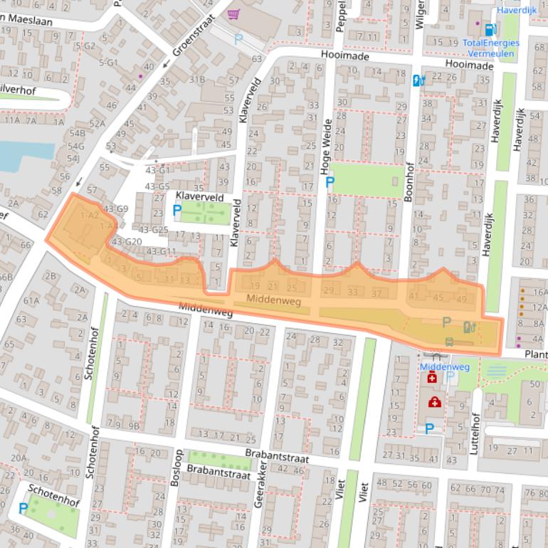 Kaart van postcodegebied 4841RP.