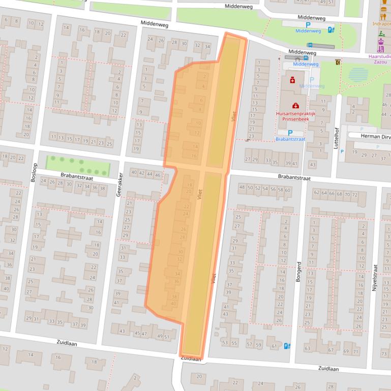 Kaart van postcodegebied 4841SC.