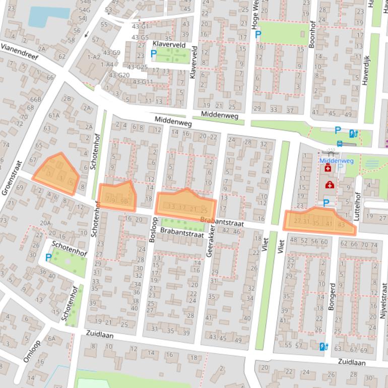 Kaart van postcodegebied 4841SR.