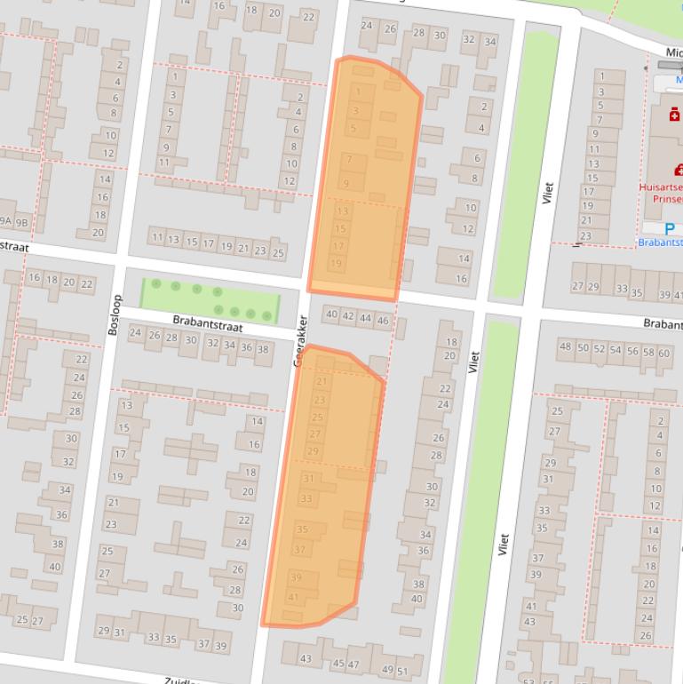 Kaart van postcodegebied 4841SW.