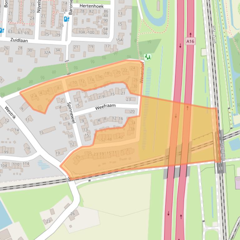 Kaart van postcodegebied 4841TX.