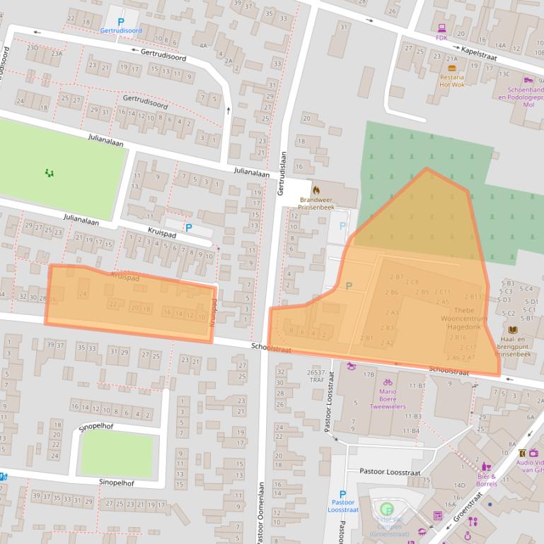 Kaart van postcodegebied 4841XD.