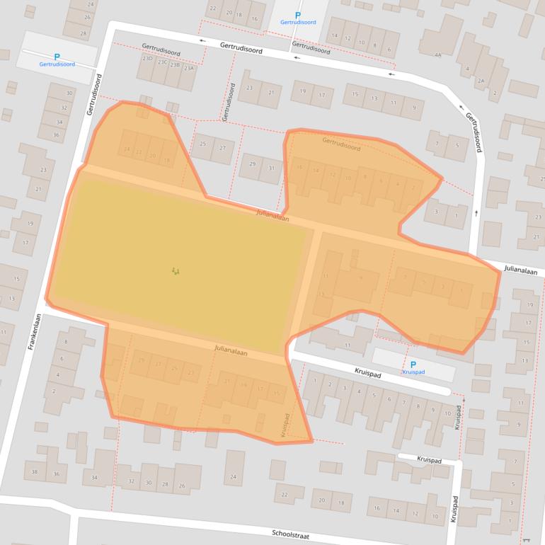 Kaart van postcodegebied 4841XK.