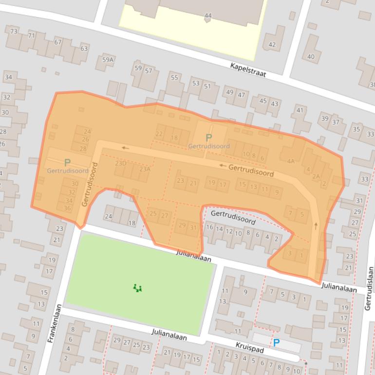 Kaart van postcodegebied 4841XM.