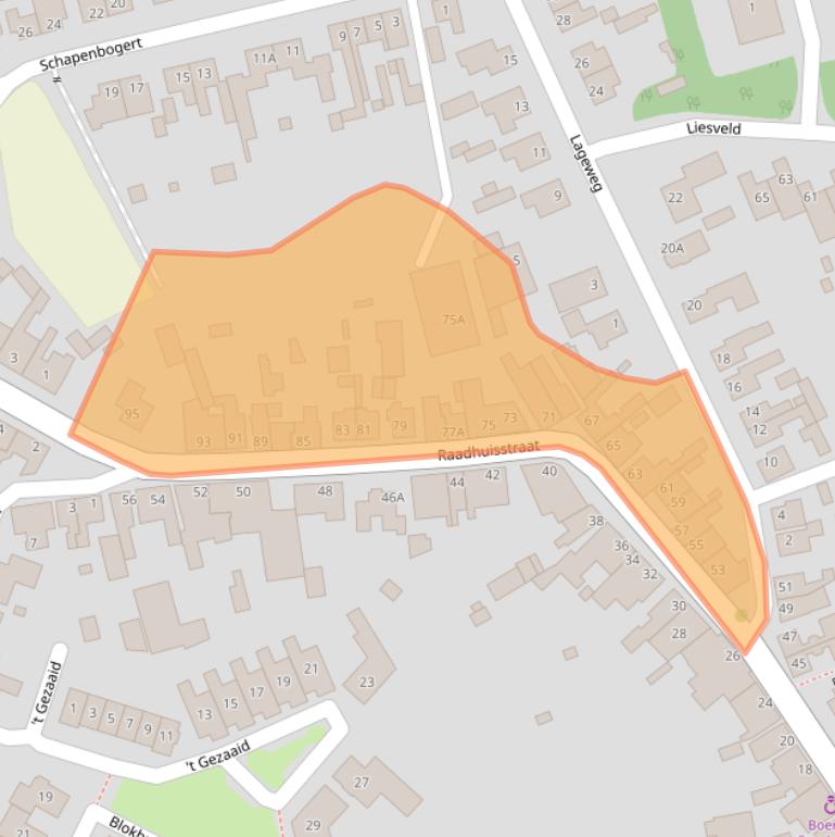Kaart van postcodegebied 4844AB.
