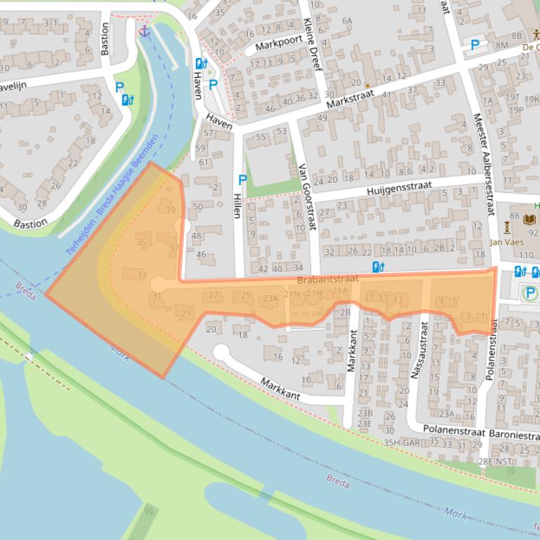 Kaart van postcodegebied 4844AT.