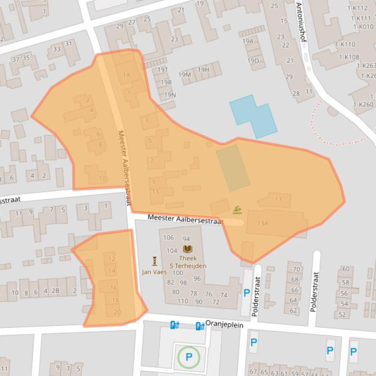 Kaart van postcodegebied 4844AW.