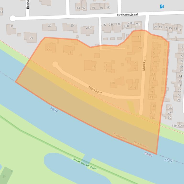 Kaart van postcodegebied 4844BB.