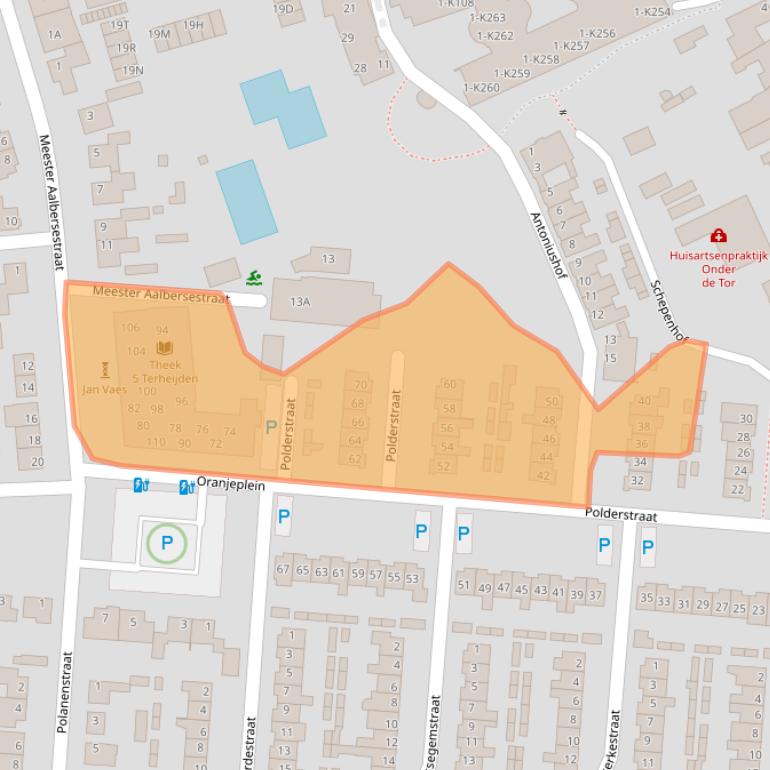 Kaart van postcodegebied 4844BK.