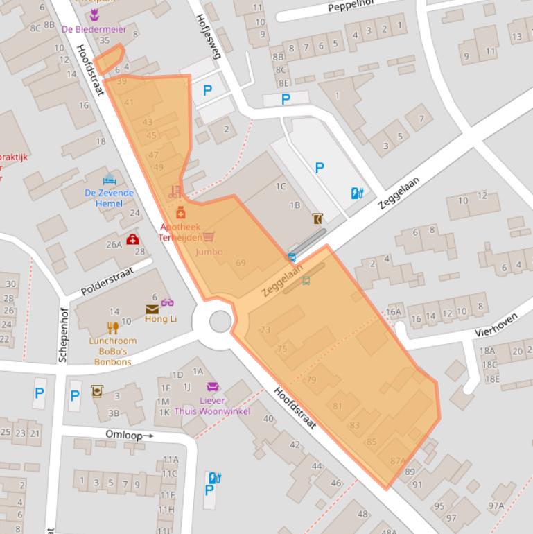 Kaart van postcodegebied 4844CB.