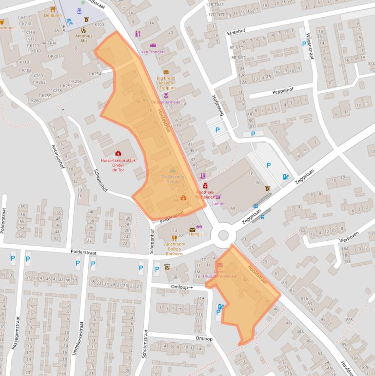 Kaart van postcodegebied 4844CE.