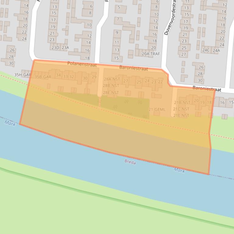 Kaart van postcodegebied 4844CZ.