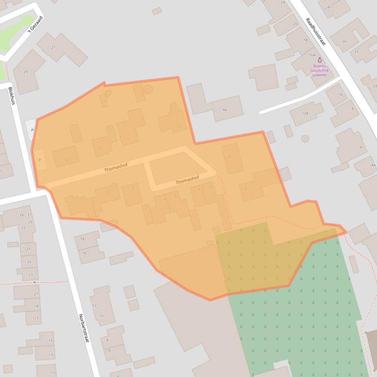 Kaart van postcodegebied 4844DD.