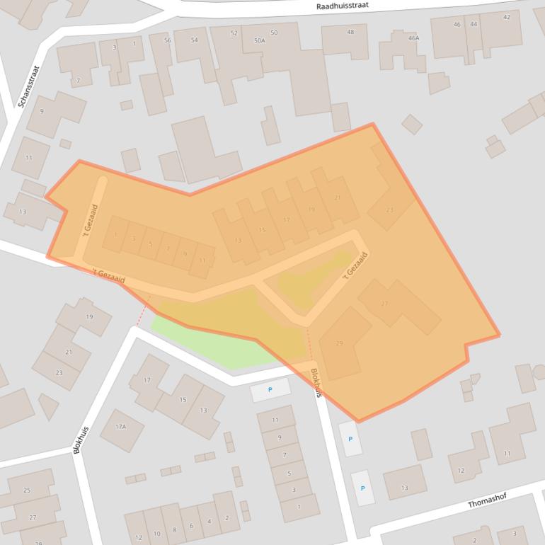 Kaart van postcodegebied 4844DE.