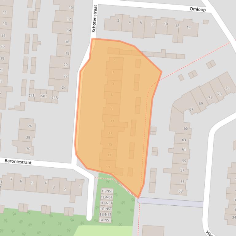 Kaart van postcodegebied 4844EE.