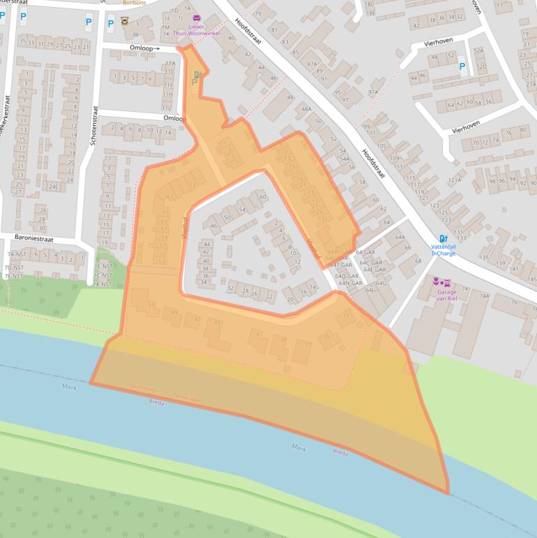 Kaart van postcodegebied 4844EZ.