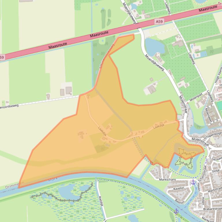 Kaart van postcodegebied 4844PG.