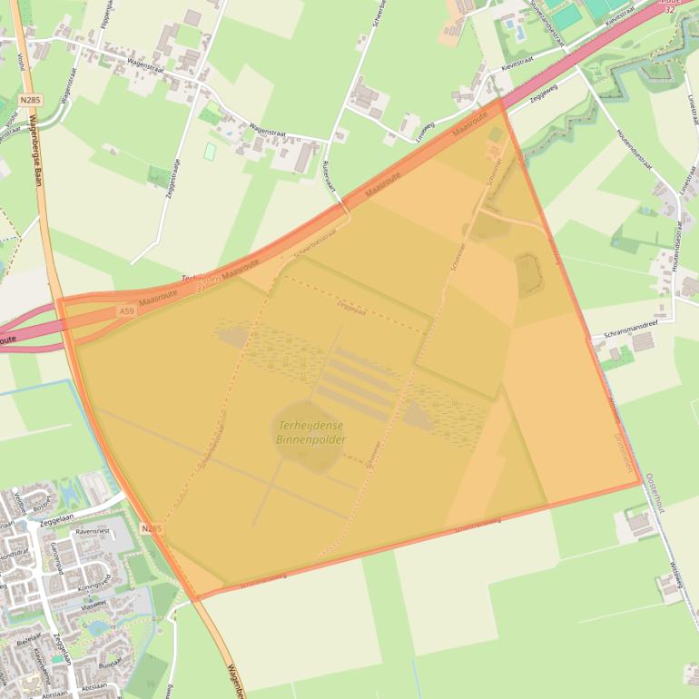 Kaart van postcodegebied 4844PN.