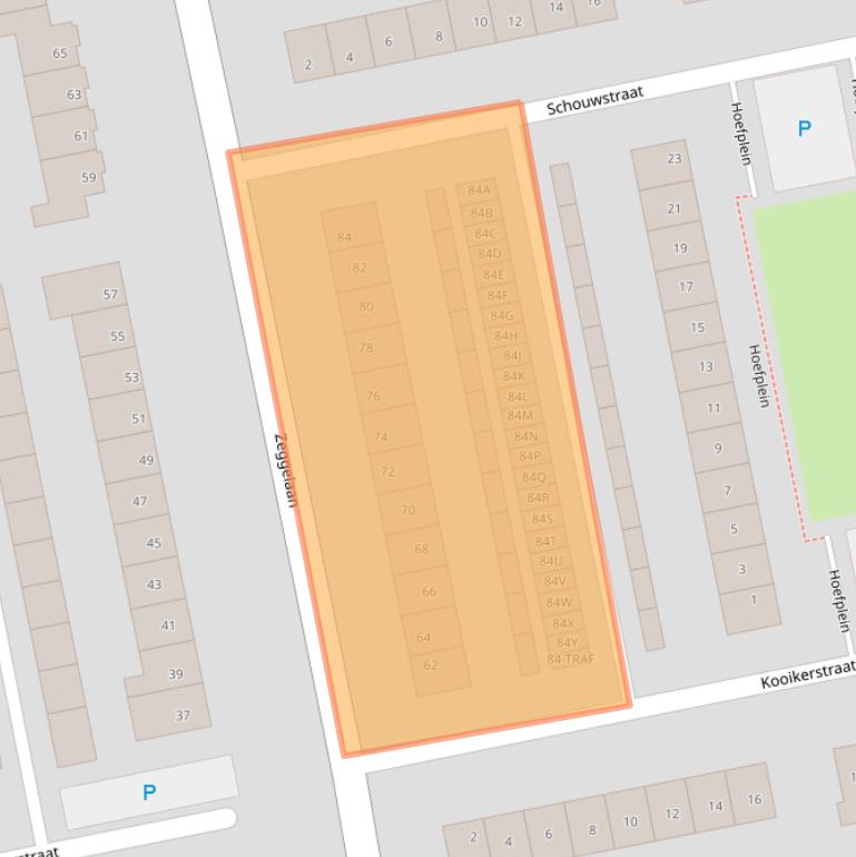 Kaart van postcodegebied 4844SJ.