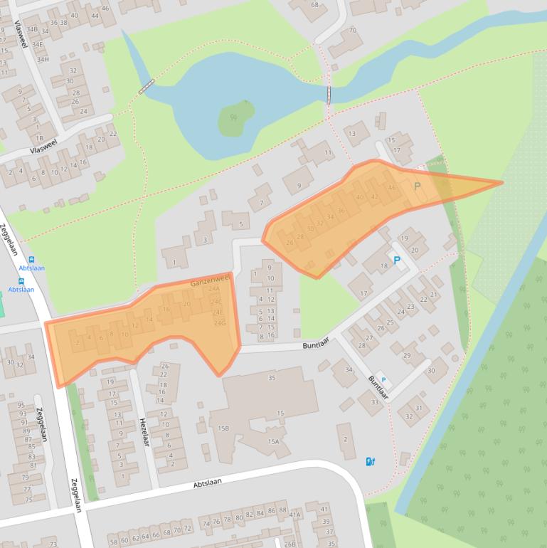 Kaart van postcodegebied 4844TJ.