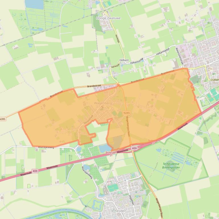 Kaart van postcodegebied 4845.