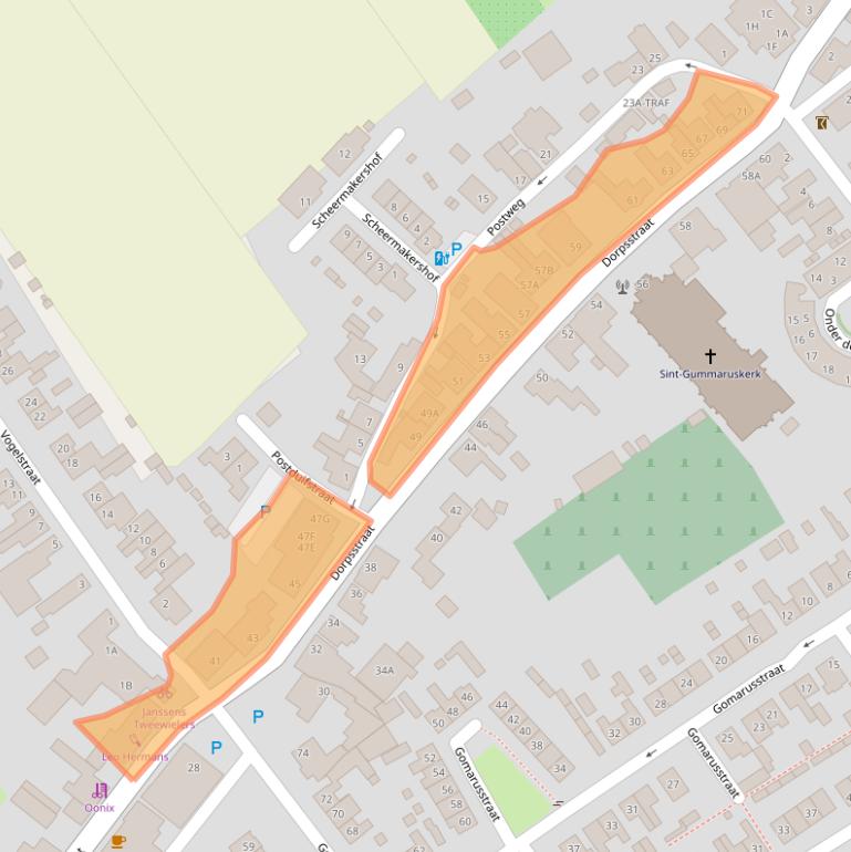 Kaart van postcodegebied 4845CD.