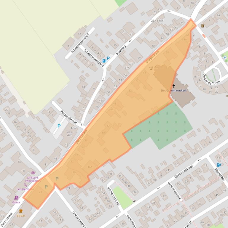 Kaart van postcodegebied 4845CG.