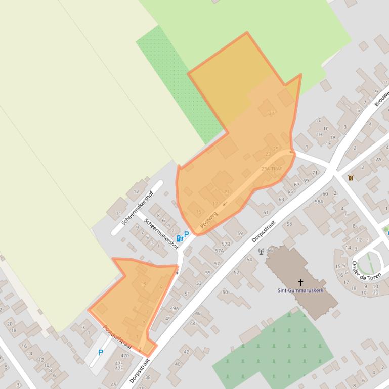 Kaart van postcodegebied 4845CK.