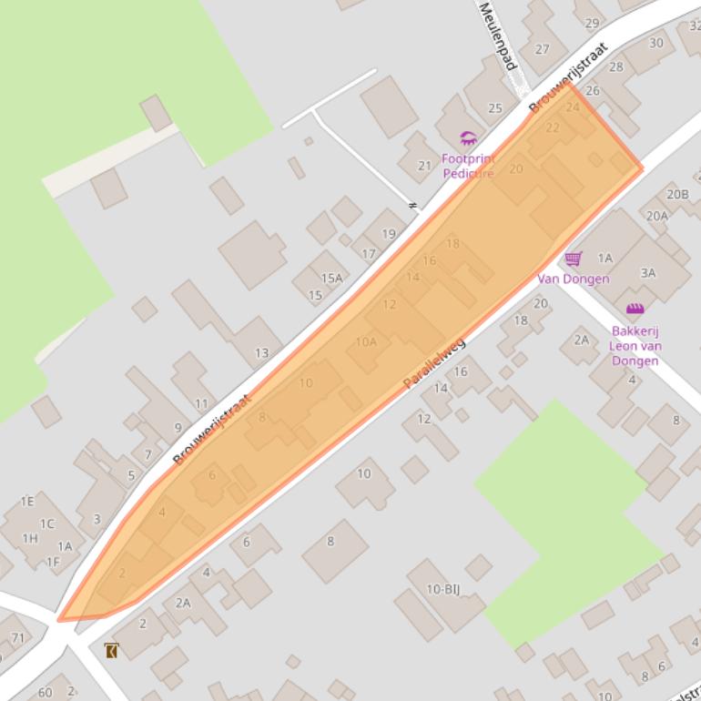 Kaart van postcodegebied 4845CN.