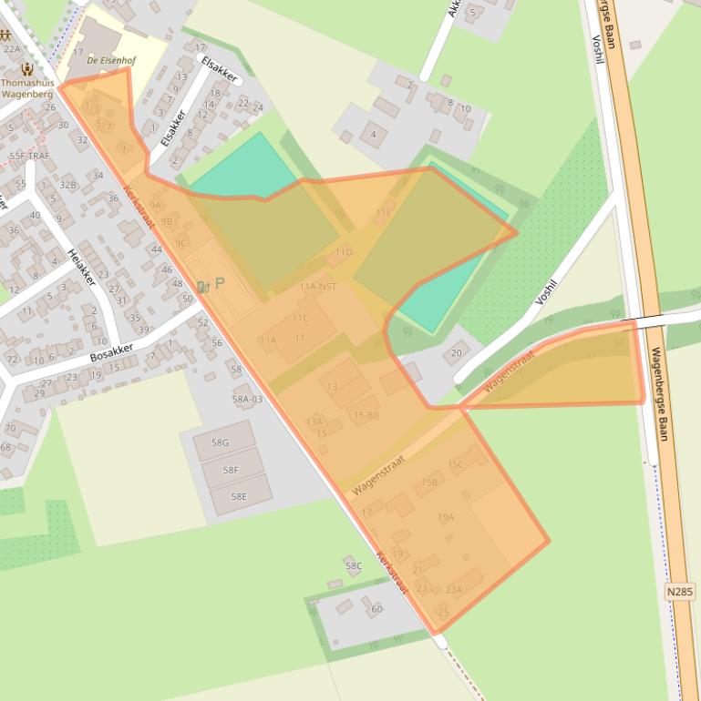 Kaart van postcodegebied 4845EC.