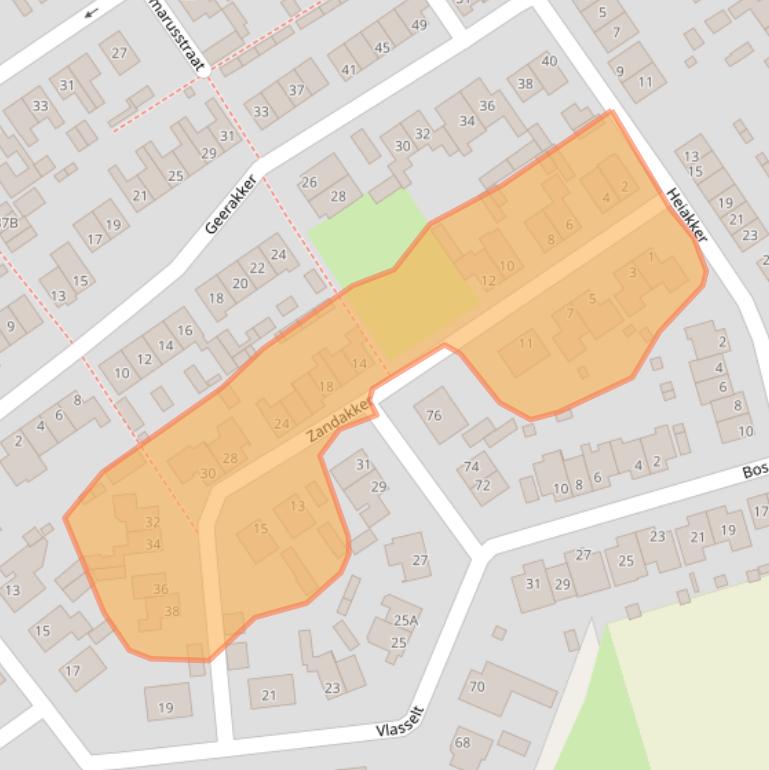 Kaart van postcodegebied 4845ER.