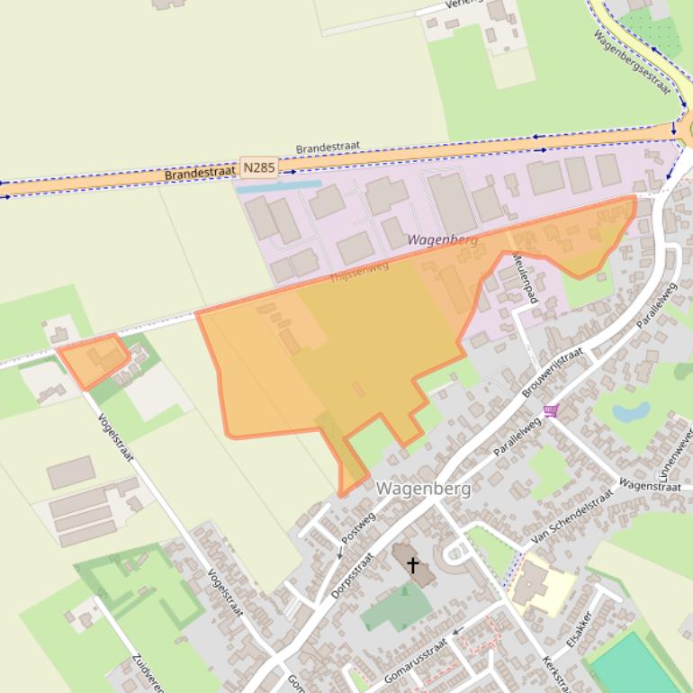 Kaart van postcodegebied 4845PJ.