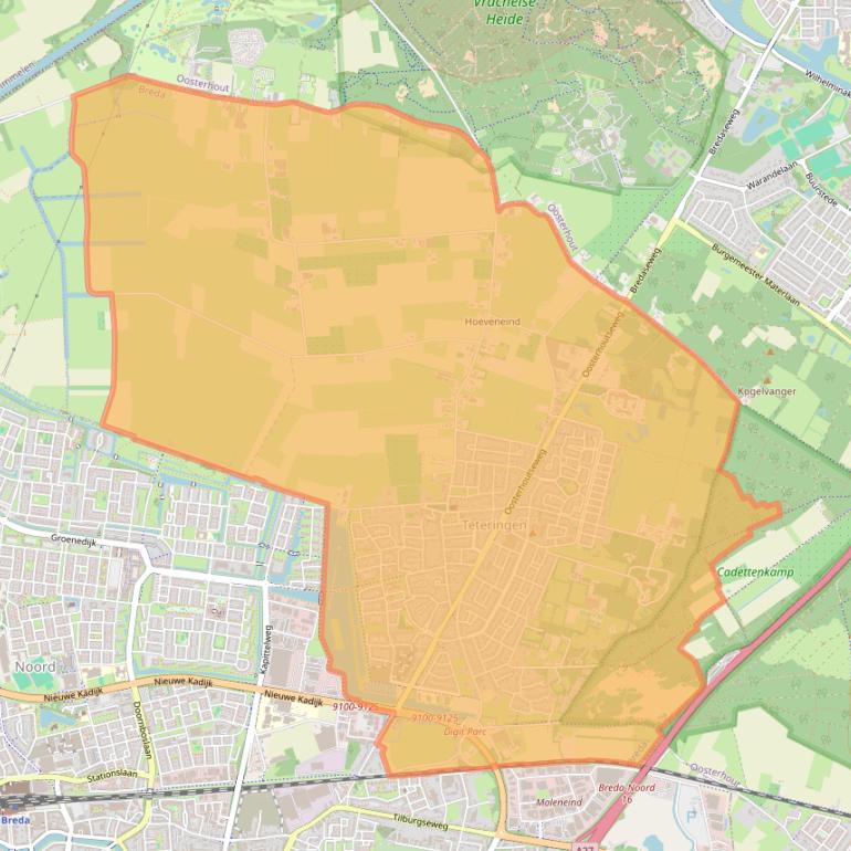 Kaart van postcodegebied 4847.