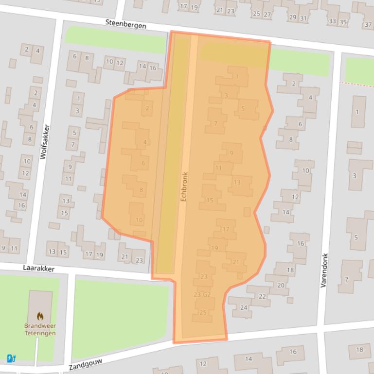 Kaart van postcodegebied 4847AN.