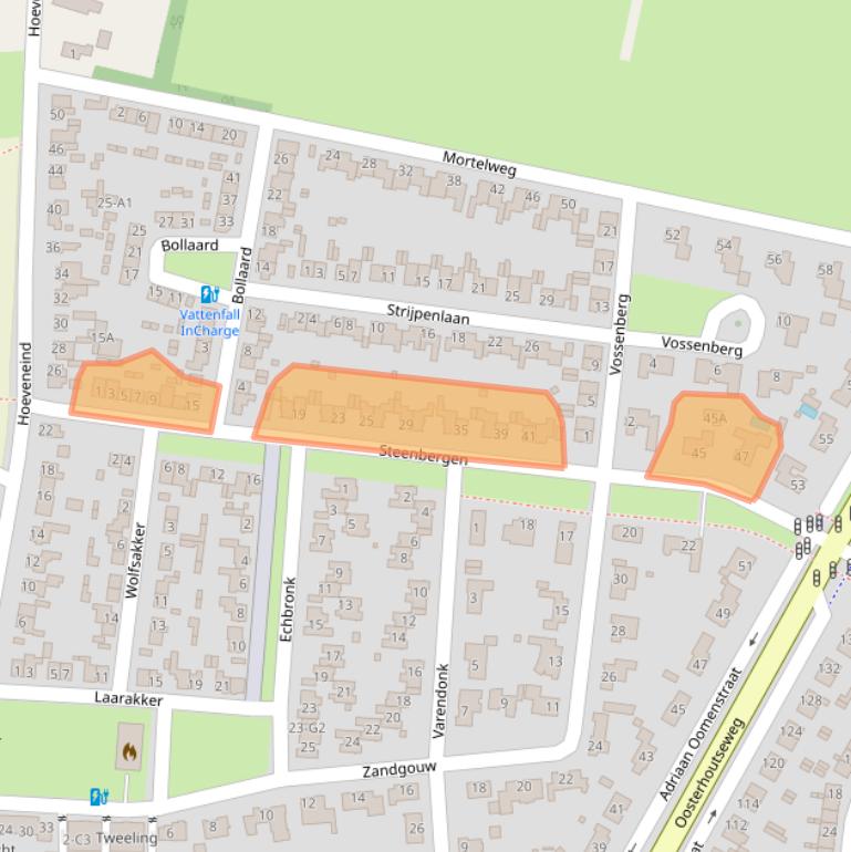 Kaart van postcodegebied 4847AR.