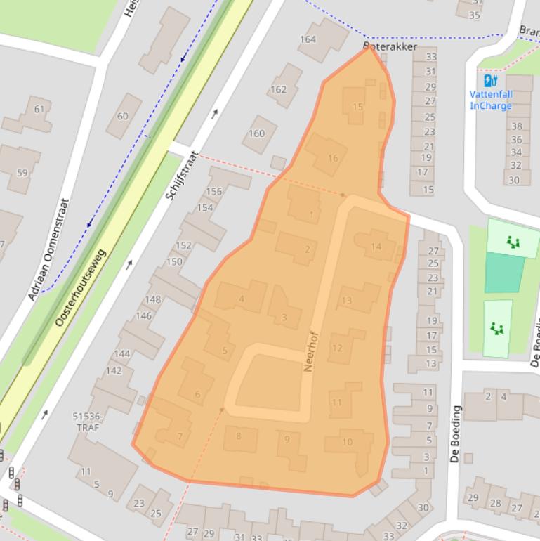 Kaart van postcodegebied 4847BS.