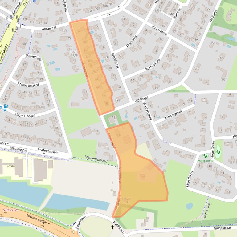 Kaart van postcodegebied 4847CJ.