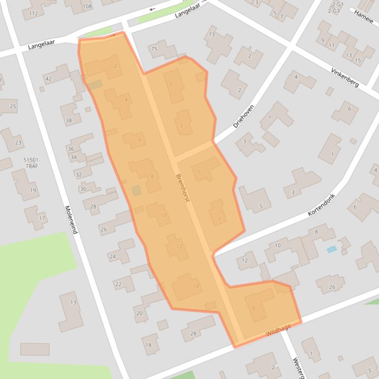 Kaart van postcodegebied 4847CK.