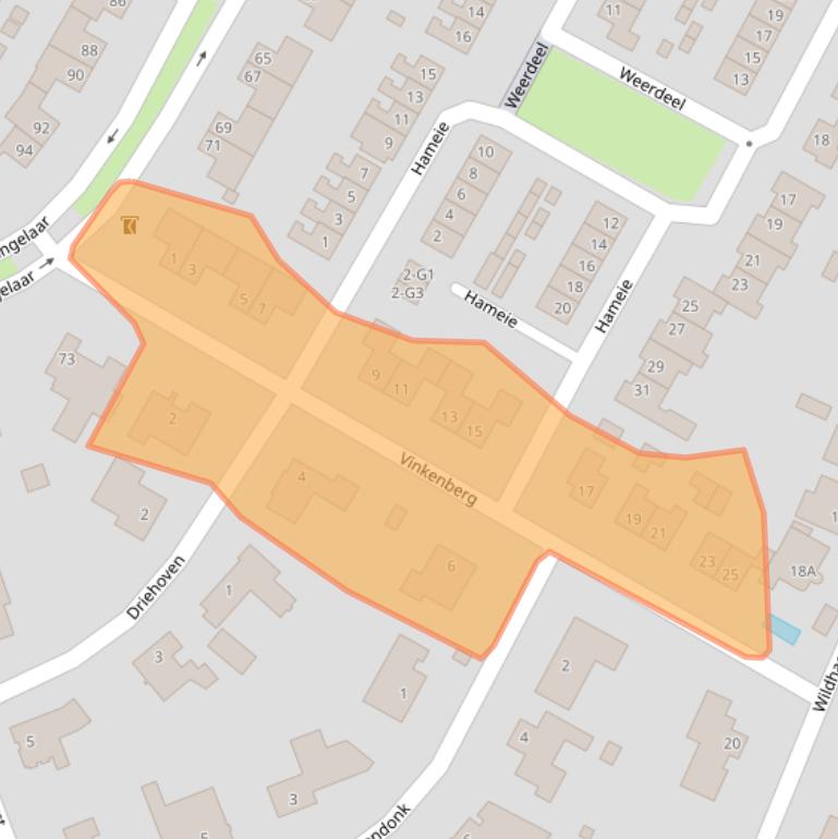 Kaart van postcodegebied 4847CP.