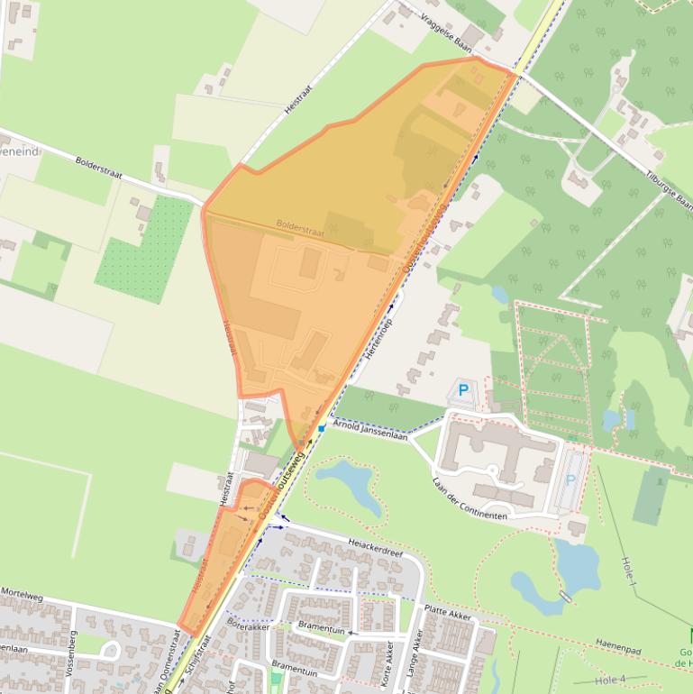 Kaart van postcodegebied 4847DB.