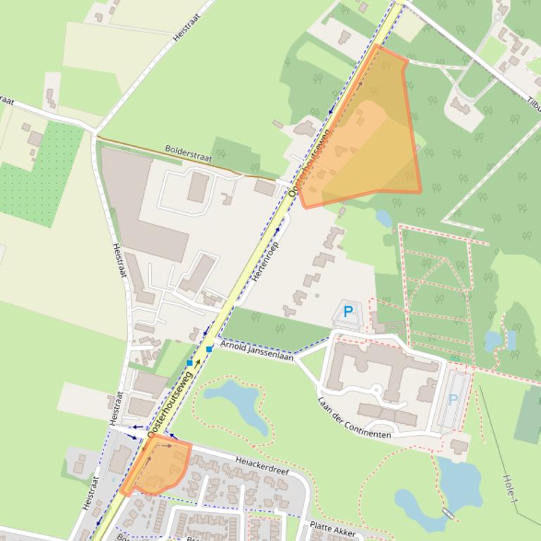 Kaart van postcodegebied 4847DE.