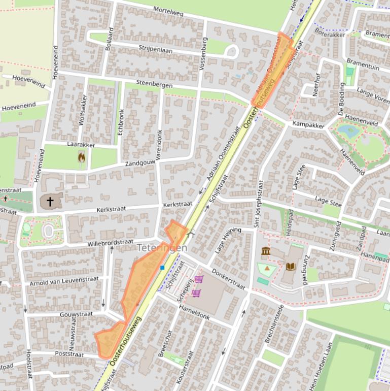 Kaart van postcodegebied 4847DH.