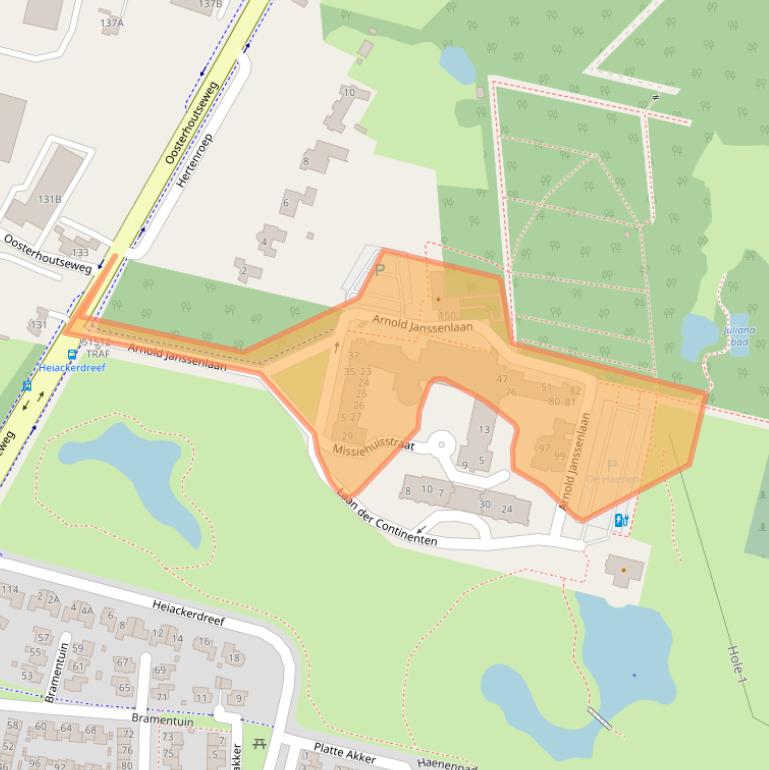 Kaart van postcodegebied 4847DK.