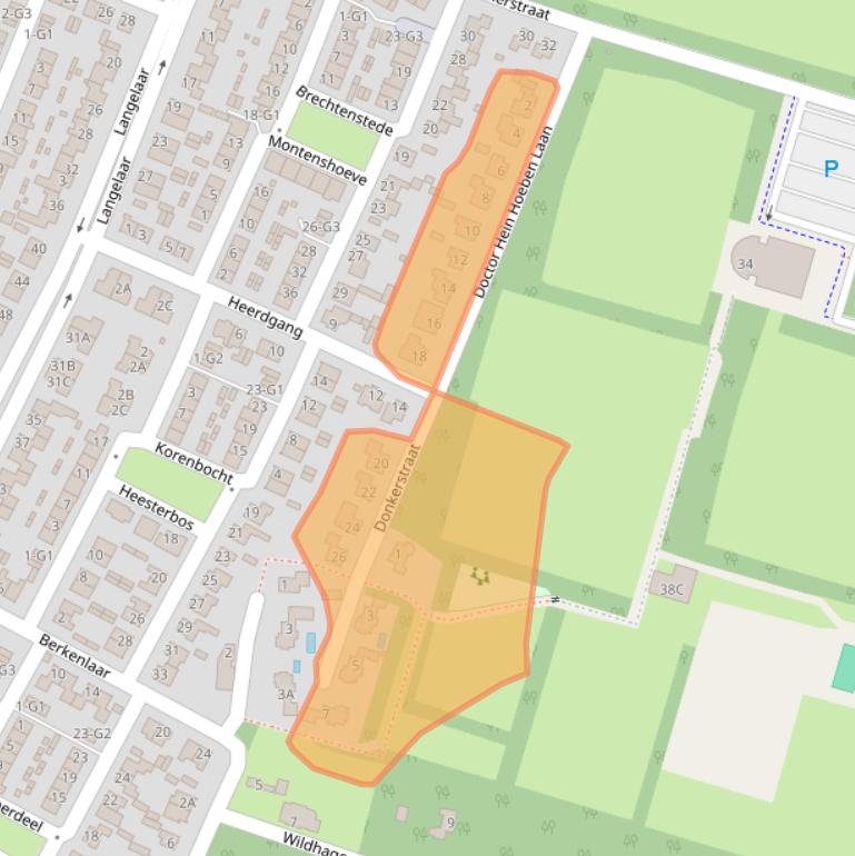 Kaart van postcodegebied 4847DZ.