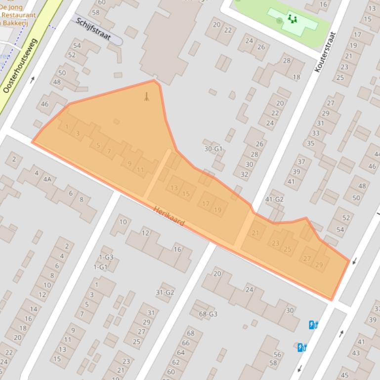 Kaart van postcodegebied 4847ER.