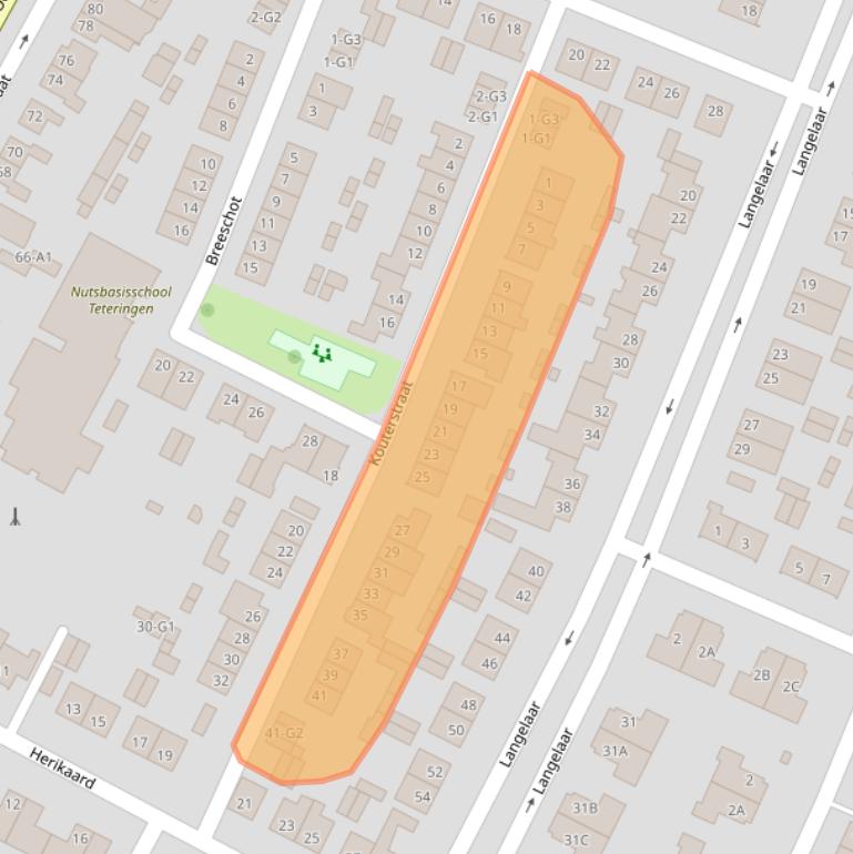 Kaart van postcodegebied 4847ET.