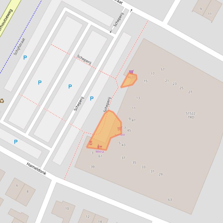 Kaart van postcodegebied 4847EZ.